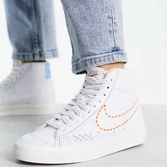 Nike Shoes - NEW Sz 10 Women's Nike W Blazer Mid '77 Nike 101 White Blue Sneakers DX2350-100